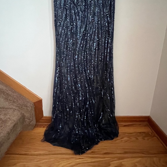 Tony Bowls Beaded Mermaid Evening Gown - Picture 12 of 14